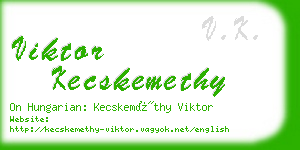 viktor kecskemethy business card